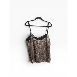 Y2K BabyPhat Sequin Blouse Women's 1X Metallic Gold Flowy Vintage Top